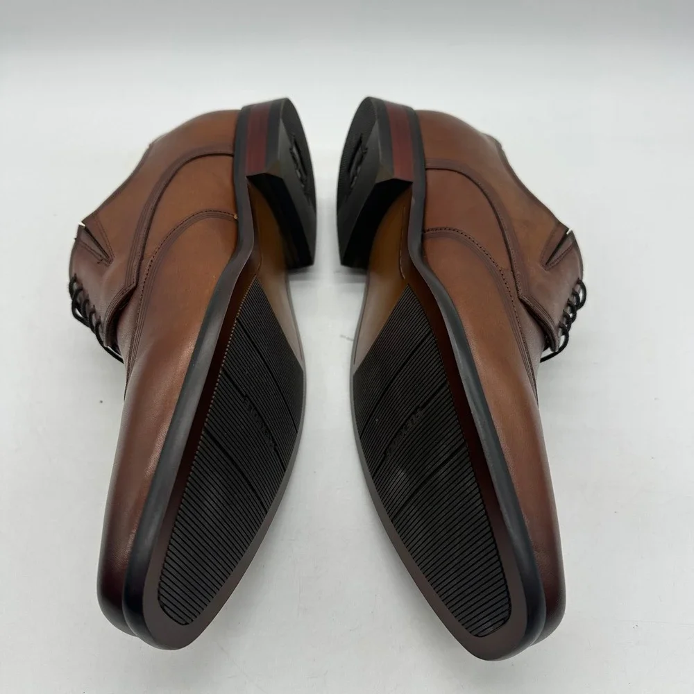 Florsheim 15181 Postino WT OX Mens Size 9.5 D Cognac Leather Wingtip Dress Shoes